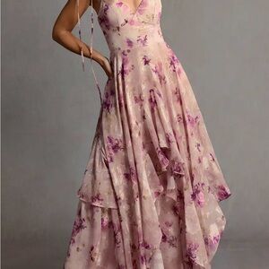 Floral Pink Bridesmaids Dress